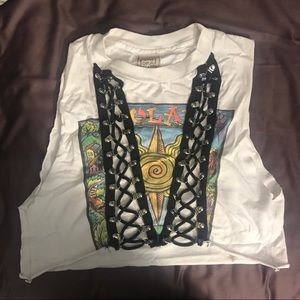 Lf laceup top